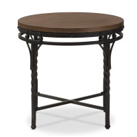 Baxton Studio YLX-2687-ET Austin Vintage Industrial Antique Bronze Round End Table